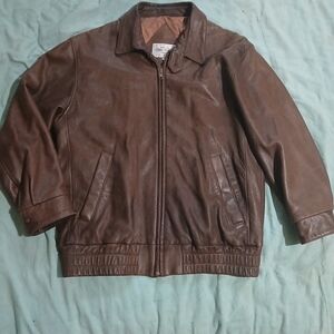 Men's Brown Leather Jacket Oak Hall Memphis Sz40‎